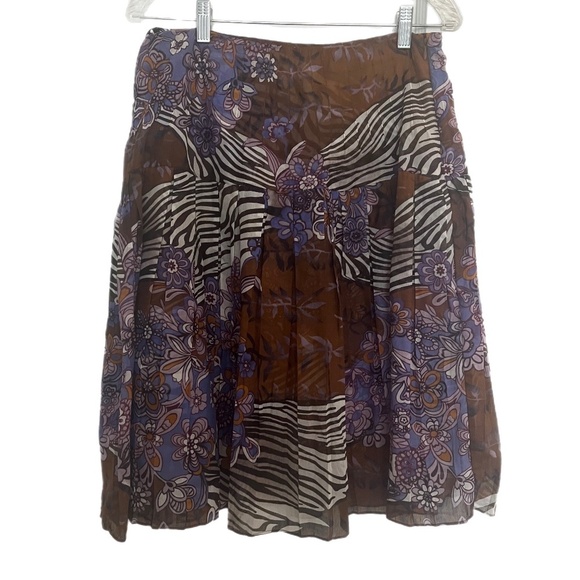 Pleated MCM print ECI New York sheer overlay boho fitted - Picture 1 of 2